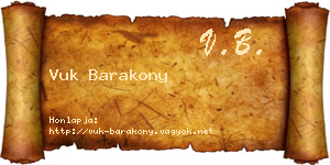 Vuk Barakony névjegykártya
